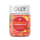 OLLY Probiotic + Prebiotic Gummy, Digestive Support and Gut Health, 500 Million CFUs, Fiber, Adult Chewable Suplemento para Hombres y Mujeres, Peach, 30 Day Supply - 30 Count