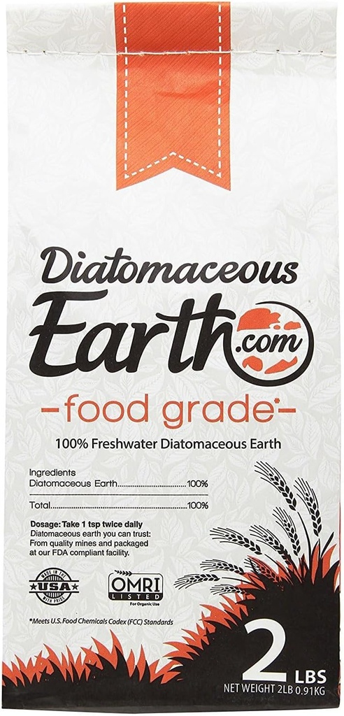 DiatomaceousEarth 2 Lbs Food Grade - 100% Organic All Natural Diamateous Powder - Diametaceous for Humans is Safe Around Children - Includes Free Scoop
