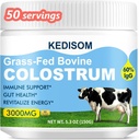Grass-Fed Bovine Colostrum Suplemento Polvo - 60% High IgG 3000 mg para Gut Health, Immune Support - Easy to Mix Natural Liposomal Colostrum Superfood, Unflavored, 50 Servings