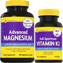 InnovixLabs Vitamin K2 &amp; Magnesium Bundle Full Spectrum Vitamin K2 (90 softgels) Advanced Magnesium (150 cápsulas de liberación del tiempo). Soporta los huesos saludables y las arterias. *