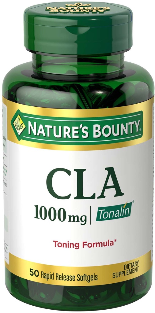 Nature's Bounty Tonalin Pills and Dietary Supplement, Diet and Body Support, 1000 mg, 50 Rapid Release Softgels