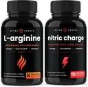 NutraChamps L-Arginine Capsules y Nitric Charge Capsules 2 Pack Bundle