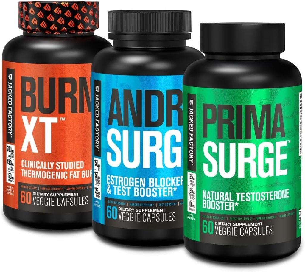 Bloqueador de Estrógeno para Hombres + Bóster de testosterona de Primasurge para Hombres + Burn XT Burn-XT Thermogenic Fat Burner - Appetite Suppressant for Weight Pérdida