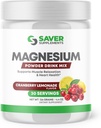 Polvo de magnesio - Mezcla de bebidas antiestrés para la calma y la regularidad - Suplemento de citrato de magnesio - Relajación, Muscle &amp; Heart Support - Cranberry Lemonade Flavor - 30 Servimientos