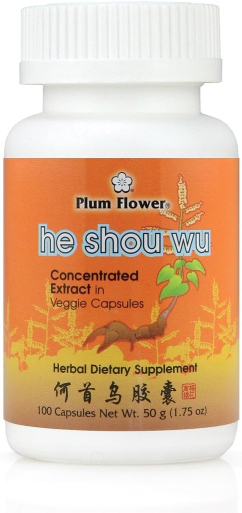Shou Wu Capsules, Extracto Concentrado - Fo-Ti Root, Polygonum Multiflorum, 100 Veggie Caps