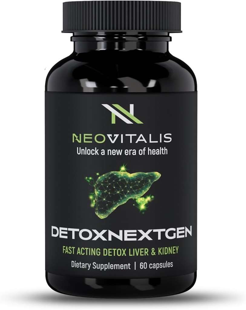 DetoxNextGen Advanced Fast-Acting Detox Liver " Kidney Support Supplement with Milk Thistle " Dandelion Root - Promotes Natural Cleansing " Toxin Removal Dietary Supplement TEN 60 Capsules