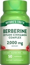 La verdad de la naturaleza Berberine con Ceylon Cinnamon Complex  2,000mg ← 50 Vegan Capsules ← Vegan, Non-GMO, and Gluten Free Supplement