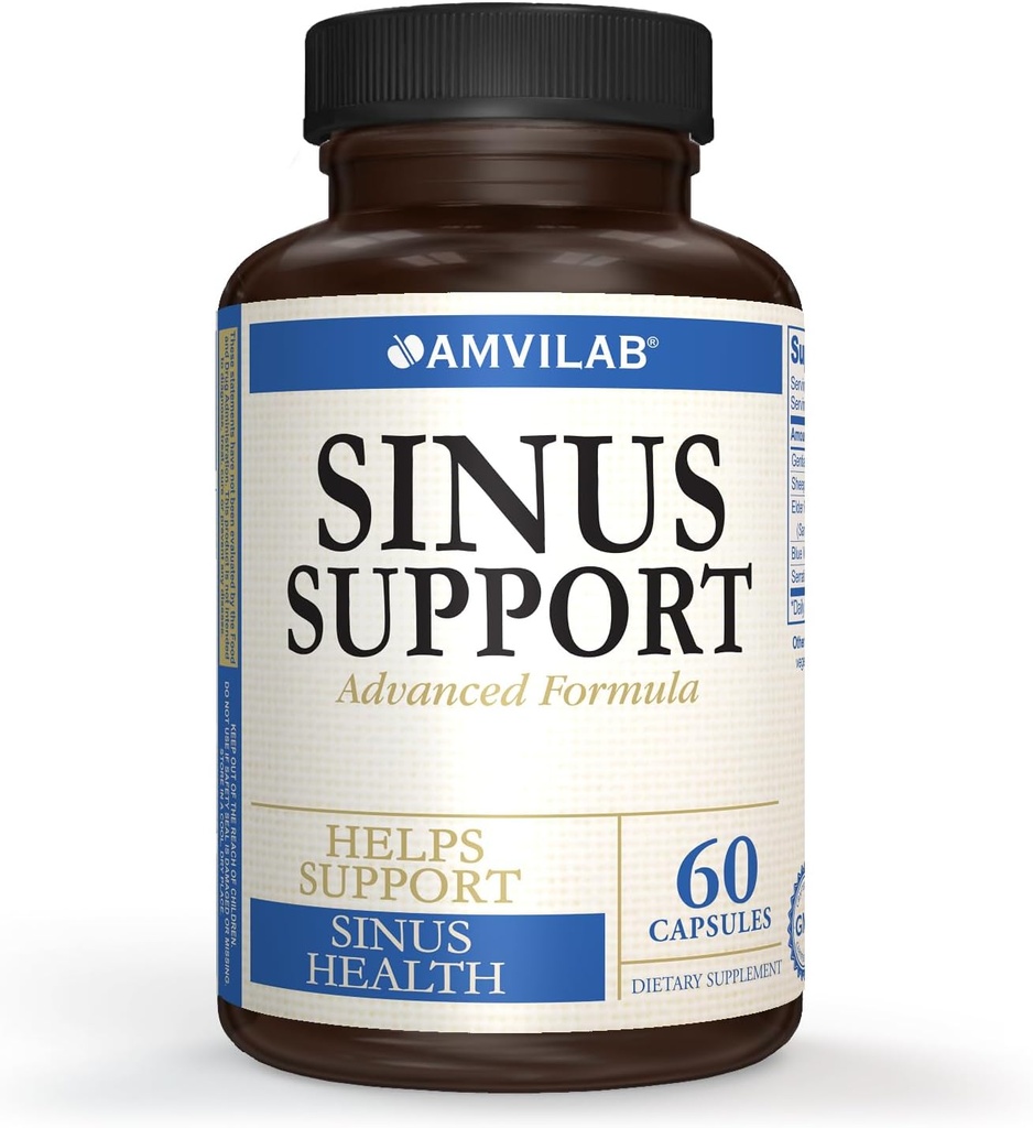 Sinus Support, Advanced Fórmula, ayuda a apoyar Sinus Health, 60 cápsulas 1 mes de suministro