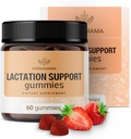 HERBAMAMA Lactation Support Gummies - Herbal Blend for Mother's Breast Milkflow Support - Vegan, non-GMO Breastfeeding Supplement for Women - 60 Pectin-Based Strawberry-Flavored Chews