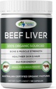 Grassland Nutrition Grass Fed Beef Liver 100% Organic Sourced — Natural B12 for Energy, Iron &amp; Vitamina A (180 cápsulas)