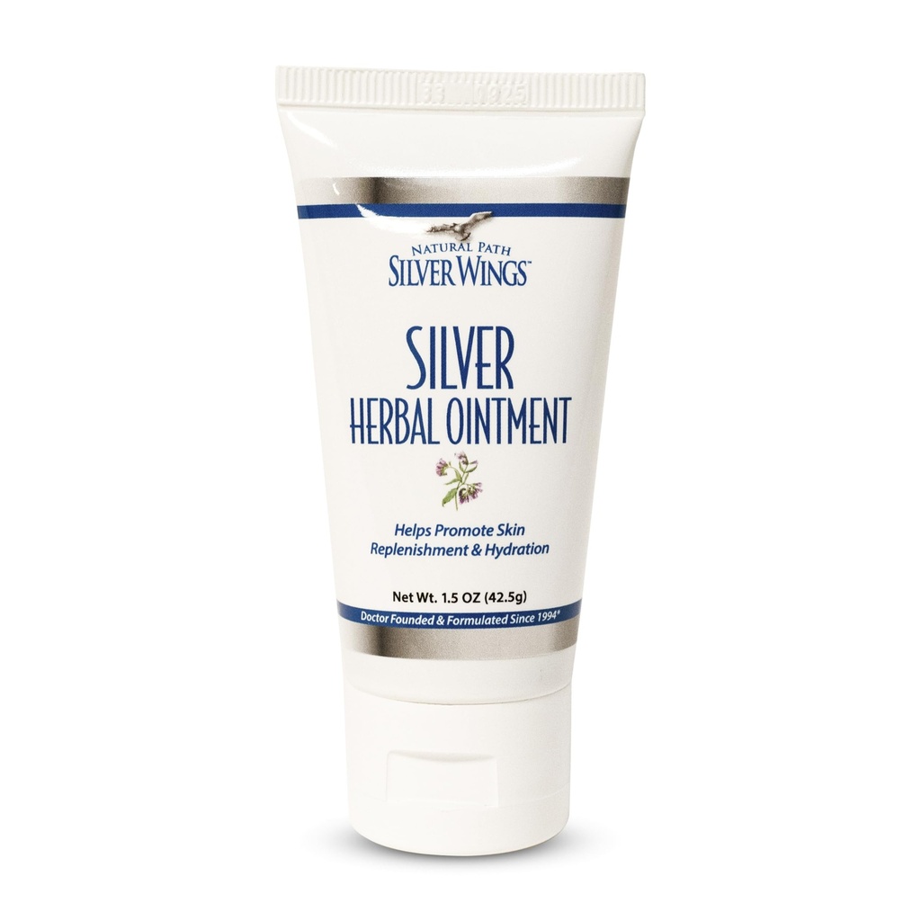Natural Path Silver Wings 250ppm Silver Herbal Ointment - Nourishing and Moisturizing Skin Care 1.50oz