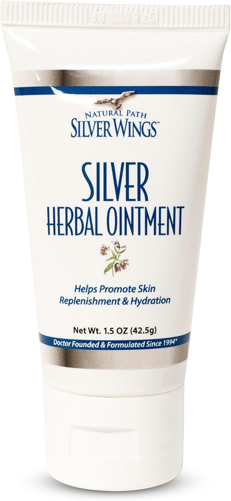 Natural Path Silver Wings 250ppm Silver Herbal Ointment - Nourshing and Moisturizing Skin Care 1.50oz