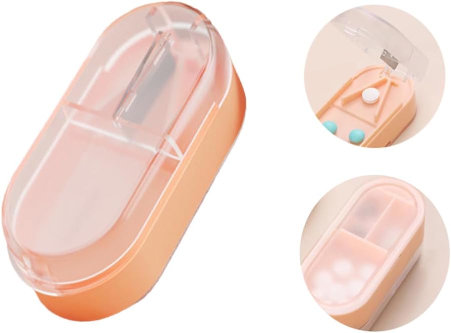 Pill Cutter, Professional Pill Splitter for Cutting Small Pills or Large Pills in Half (Pink)