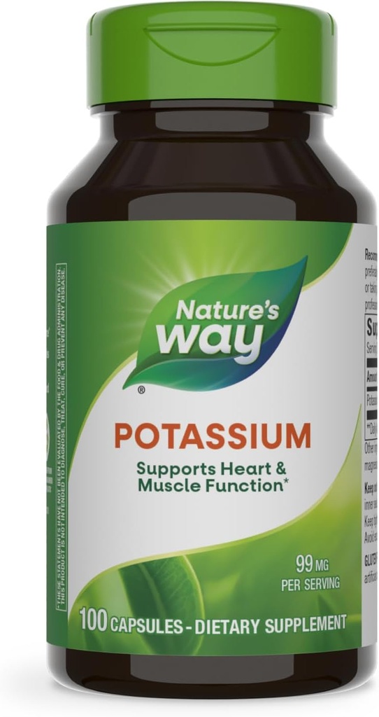 Complejo de Potasio de la Naturaleza, 99 mg por Serving, 100 cápsulas, Pack de 3