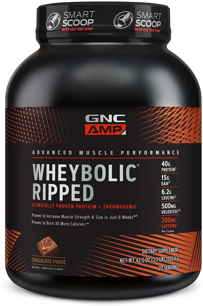 GNC AMP Wheybolic Ripped - Chocolate Fudge (22 Servings)