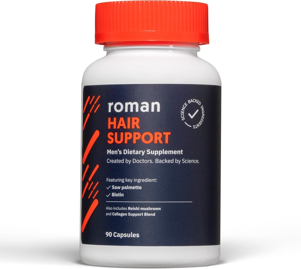 Ro Hair Support Suplemento para Hombres con Saw Palmetto, Zinc y Biotin para ayudar a apoyar y nourish Hair TEN 30-Day Supply (90 Capsules)