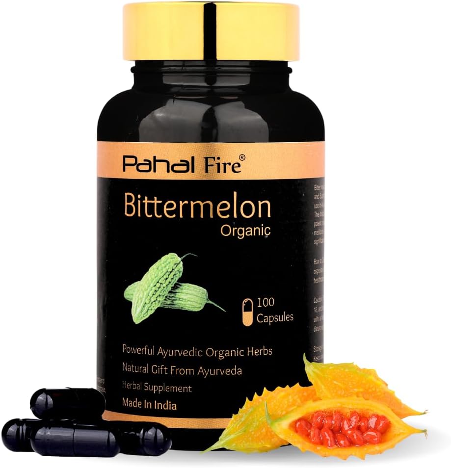 Bitter Melon Organic Herbal Suplemento 500mg tención100 Capsule ← 50 Days Supply ¦ Glucose Metabolismwild cosechado en India