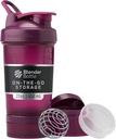 BlenderBottle Shaker Bottle con Organizador de Píldoras y Almacenamiento para Protein Powder, Classic V2 ProStak System, 22-Ounce, Plum