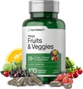 Horbäach Mega Fruits and Veggies Supplement ← 100 Capsules ← Vegetariano, No GMO y Gluten Gratis