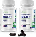 900 mg Liposomal NAD+ Suplemento con Resveratrol Trans 300 mg, reemplaza NMN, Absorción Superior, Verdadera NAD Plus Suplemento para Reparación de ADN y Boost NAD+, Defensa del envejecimiento, Energía, 120 Softgels, 2 Pack