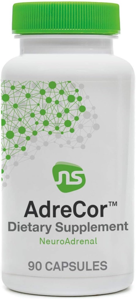 NeuroScience Adrenal Support Supplements for Women &amp; Men - AdreCor - Gentle Energy Support for Stress-Related Fatigue - Promotes Adrenal Health & Health & Healthy Cortisol Levels (90 Capsules)
