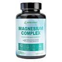 Suplemento Complejo de Magnesio - Glycinate de Magnesio Chelatado, Citrato, Taurate, Malate, Oxide Capsules - Magnesio de alta absorción para el sueño, calambres de las piernas, alivio muscular, 400 mg, 120 cápsulas de verduras