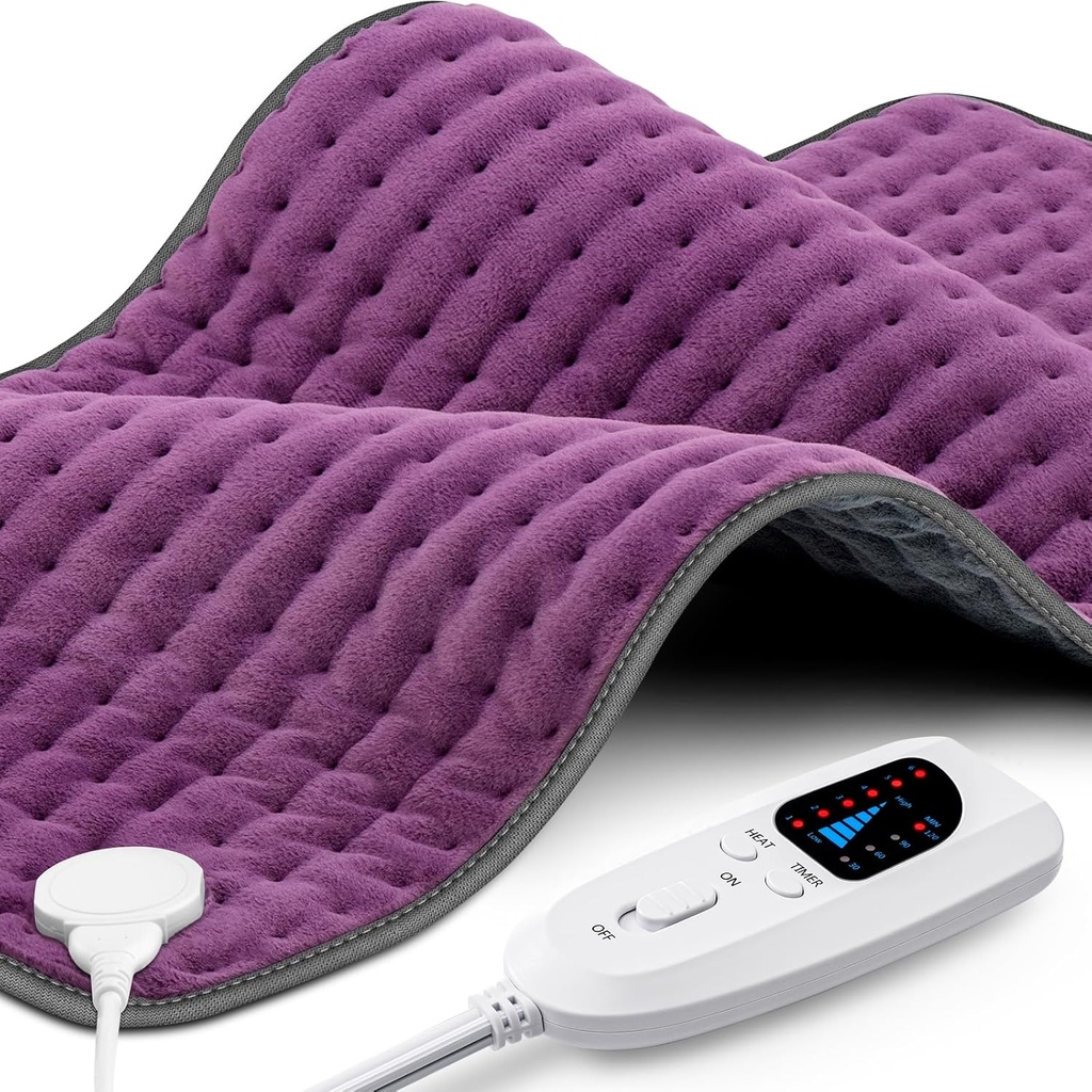 Almohadilla de calefacción XXXL para Alivio de Dolor trasero, Almohadilla de gran calentador extra grande para cuello / hombros / rodillas / lámparas / pies / lámparas, Regalos de día de las madres cumpleaños para la abuela de la esposa de mamá, 6 Ajustes de calor, Auto-Off, 17"x33"