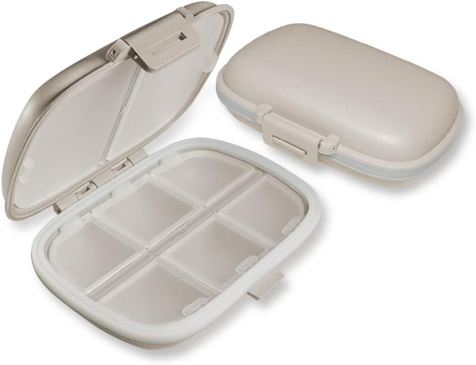 8 Organizador de píldoras del apartamento - Caja semanal de píldoras para viajes &amp; uso doméstico