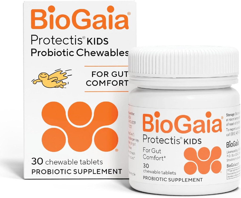BioGaia Protectis Kids ← Probiótico para las edades 3+ peru Eases Temas Digestivos ocasionales " Promueve la regularidad ¦ Allergen, Dairy, Soy " Gluten Free ← Respaldado por 30 años de investigación ← 30 Day Supply