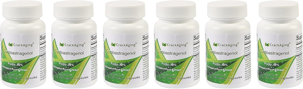 Crackaging Super-Absorption Cycloastragenol 98% Anti-Aging &amp; Telomerase activador Suplementos(5mg 180 Capsules)