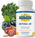 Simple Promise - Xetina 20™ Lutein and Zeaxanthin Supplements - Essential Support for Eye Health with Vitamins E, Eyebright, Zinc, Grape Seed Extract, Rutin & Bilberry - 60 Capsules