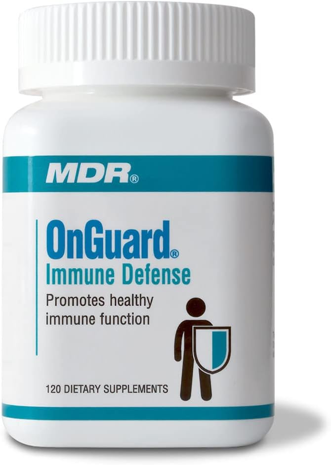 MDR OnGuard Immune Support Formula with Clinically Proven Maitake & Shitake Mushroom, Lo Han, Colostrum y Patented Lotus Seed Extract. (120 cápsulas)