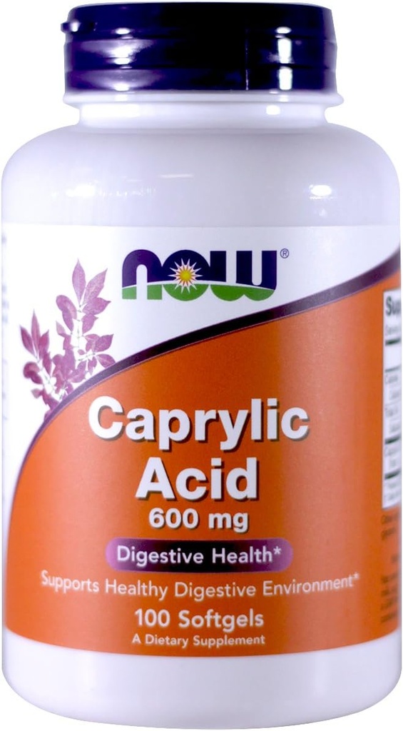 Ahora Alimentos Ácido caprílico 600mg, 100 Softgels - (Pack de 2)