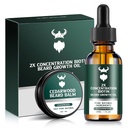 Kit de crecimiento de la barba - 2X Concentración Biotina para Hombres, Natural Argan, Jojoba Aceites y Vitaminas (Cedarwood)