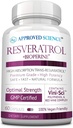Resveratrol de Science® aprobado - 1000 mg de Trans Resveratrol - 250 mg de Polyphenol - 98% Nivel de pureza - Incluye Bioperine® - 60 cápsulas de amistad vegana - 1 botella