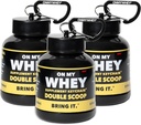 ONMYWHEY Protein Powder Container to Go - Travel Water Bottle Funnel para Mezclas, Portable Pre Workout Suplemento Contenedores &amp; dispensador embudos, Mini Preworkout Suplementos Holder Keychain Bottles