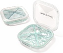 1 Pack Small Green Pill Organizer, 4 Compartments, Compact Stylish Cute Travel Camping Pill Box Daily Medicine Pill Case, Portable and Moistureproof to Store Vitaminas, Medicamentos y Suplementos