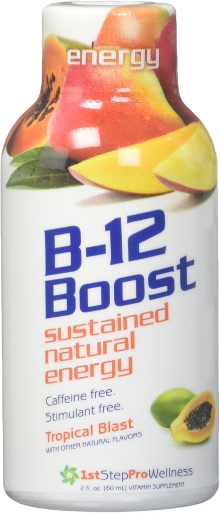 B-12 Shot Maximum Energy, Tropical Blast, 2-Ounce, 12 per Box