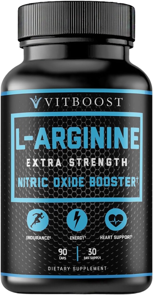 Extra Strength L Arginine Capsule 1500mg - Suplementos de óxido nítrico para resistencia, músculo, vascularidad & energía - potente NO Booster con L-Arginina, L-Citrulline & Aminoácidos esenciales