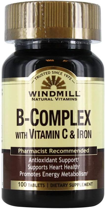 Windmill B-Complex Tabletas con vitamina C y suplemento de hierro - 100 Ea