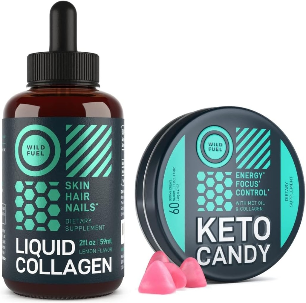 WILD FUEL Líquido Collagen y Keto Candy Belleza y Fitness Bundle