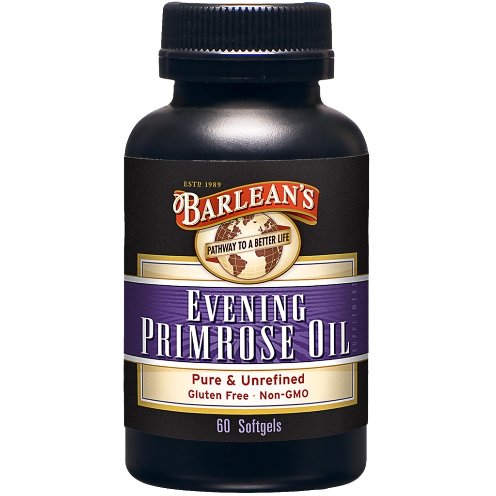 Barlean's Evening Primrose Oil Softgels with Gamma-Linolenic Acid (GLA) - Non-GMO, Gluten-Free - 60-Softgels