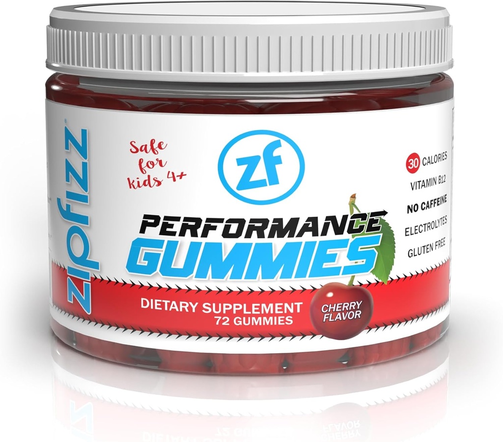 Zipfizz Realizar Gummies - Delicious Fruit-Infused Supplement with B6, B12, and Vitamin C for Athletes Ages 4+ latitud 3 Gummies Por Serving, 24 Servings ¦ Apoya Energía, Resistencia y Recuperación