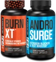 Jacked Factory Burn-XT Thermogenic Fat Burner - Appetite Suppressant for Weight Loss &amp; Androsurge Estrogen Blocker for Hombre - Testosterone Booster