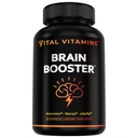 Vitaminas Vitales Suplementos cerebrales con Bacopa Monnieri - para la memoria y el foco - Booster cerebral nootropico - Soporte libre de cafeína para adultos mayores – No GMO, 30-Day Supply, 30 cápsulas