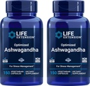 Life Extension Optimized Ashwagandha, 150 Veg Caps (Pack of 2) - Non-GMO, Gluten Free, Vegetarian Capsules