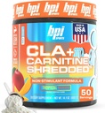BPI Sports CLA + Carnitine Shredded - Convert Fat Cells Into Energy and Supports Lean Muscle, Boost Metabolism - Non-Stimulant L-Carnitine Supplement - Tropical Mango (14.1 oz. / 50 Servings)