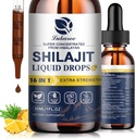 16 in 1 Shilajit Resin Liquid Drop, Shilajit W/Ginseng, Turmeric, Rhodiola, Wolfberry, Amla &amp; Vitaminas, Shilajit Supplement for Men &amp; Women with 85+ Trace Minerals " Fulvic Acid, 1 Fl Oz