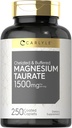 Carlyle Magnesium Taurate 1500mg  250 Caplets ← Chelated and Buffered Silencio Vegetarian, Non-GMO, Gluten Free Supplement