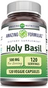 Amazing Formulas Holy Basil Extract 4:1 Suplemento TENIDO 500 Mg Por Serving TEN120 Capsules Silencio No-GMO TEN Gluten Free TEN Made in USA